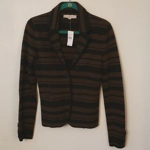 Loft | Brown + Black Striped Blazer | Women's S | NWT